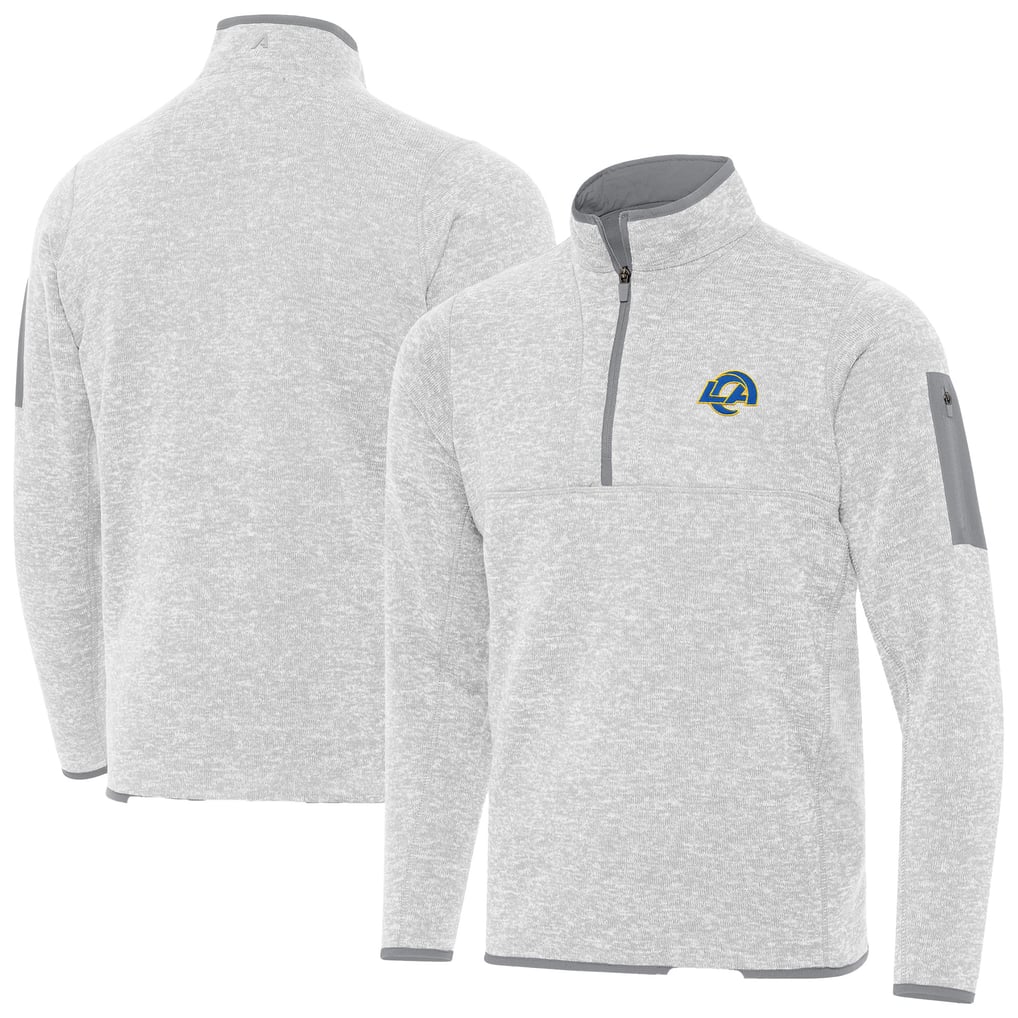 Los Angeles Rams Antigua Fortune Quarter-Zip Pullover - Heather Gray