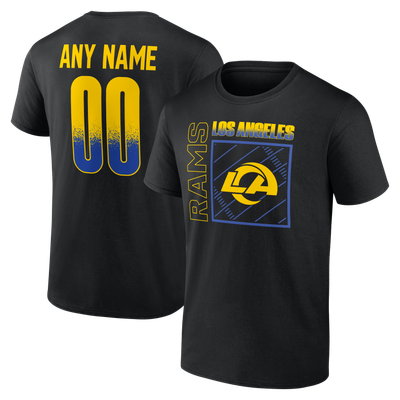 Los Angeles Rams  Home Field Pop Personalized Name & Number T-Shirt - Black