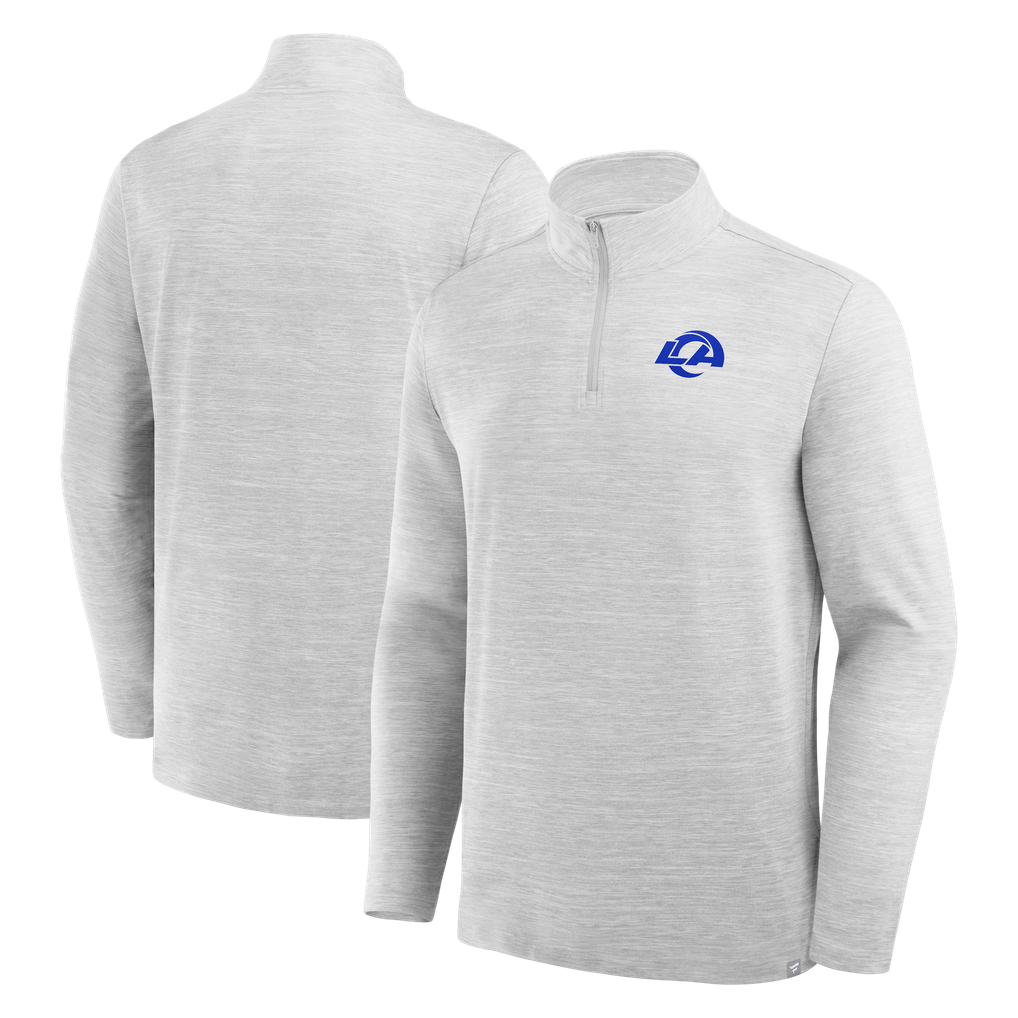 Los Angeles Rams Fanatics Clutch Quarter-Zip Pullover - Heather Gray
