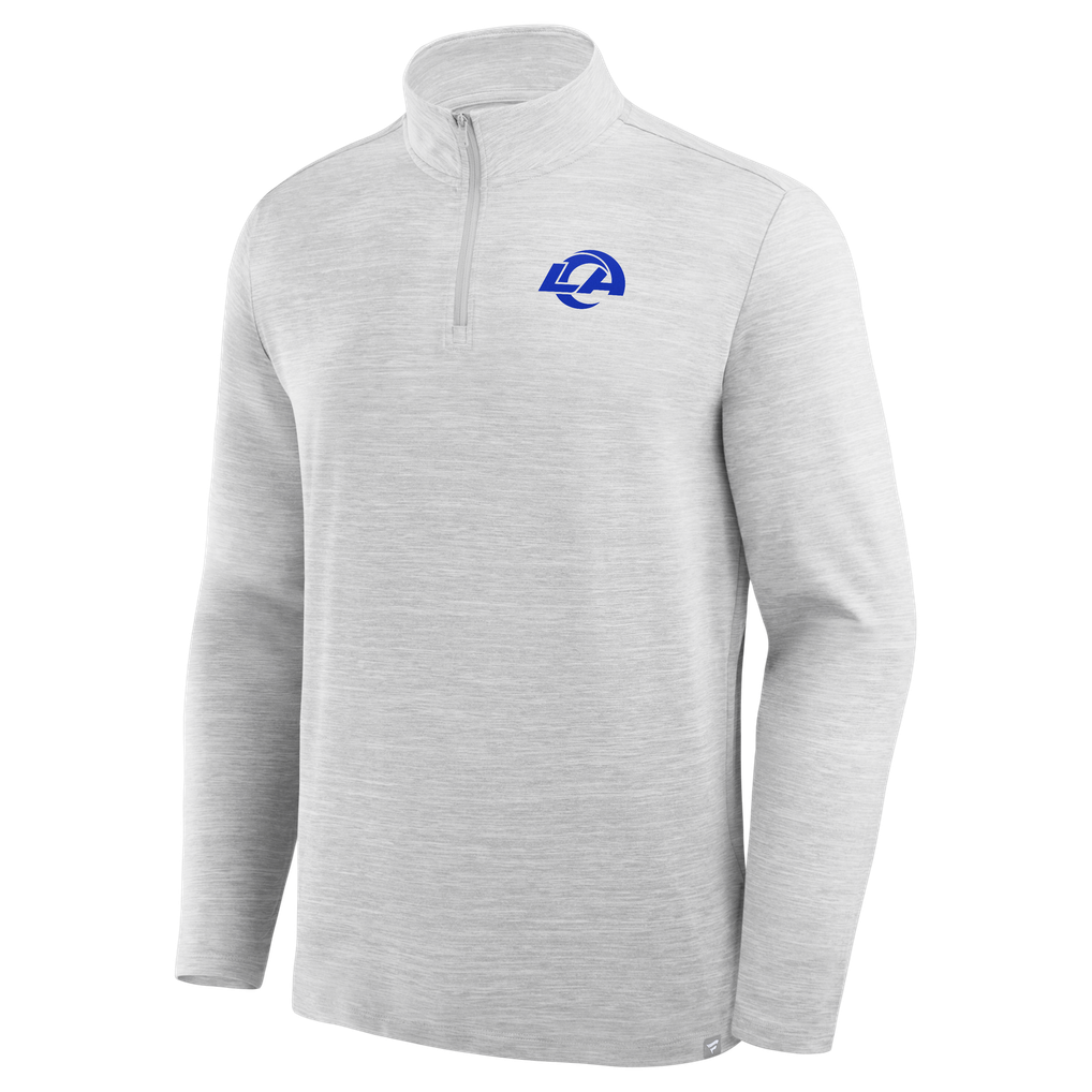 Los Angeles Rams Fanatics Clutch Quarter-Zip Pullover - Heather Gray