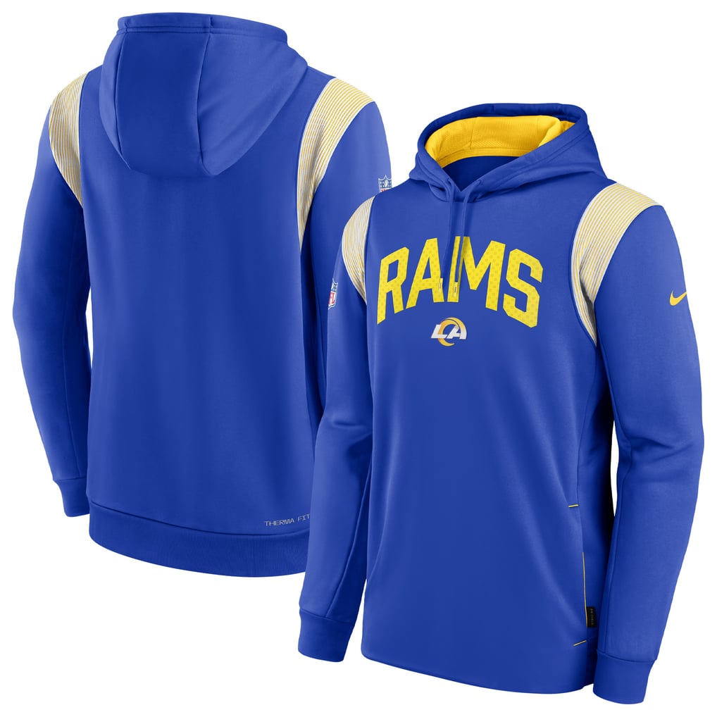 Los Angeles Rams Nike Sideline Athletic Stack Performance Pullover Hoodie - Royal