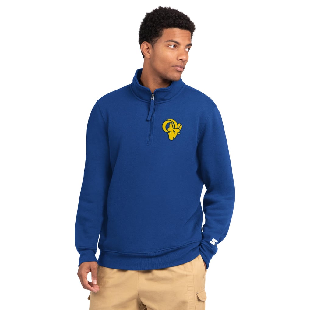  Los Angeles Rams Starter Catcher Quarter-Zip Pullover Sweatshirt - Royal
