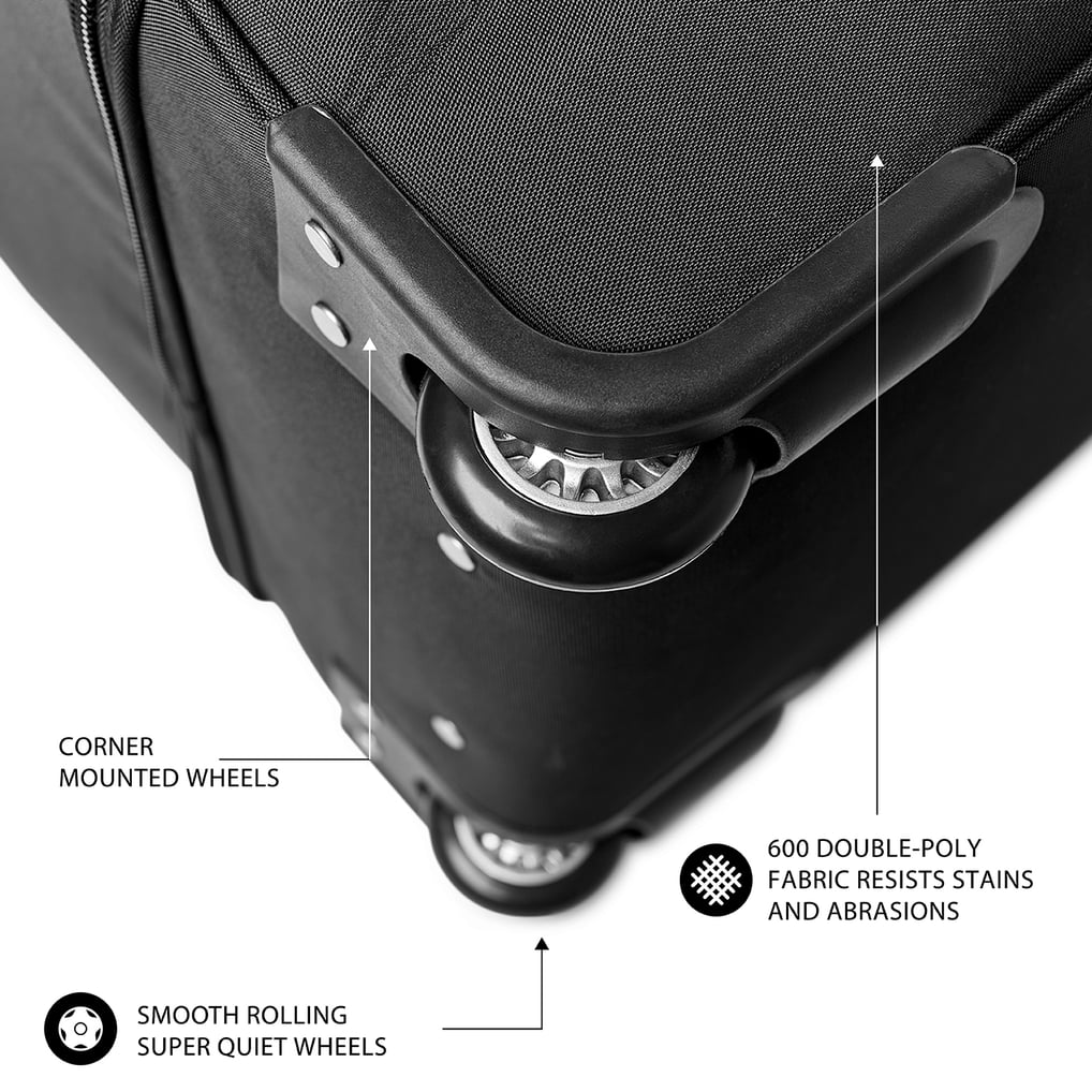 Los Angeles Rams MOJO 27'' 2-Wheel Drop Bottom Rolling Duffel Bag - Black