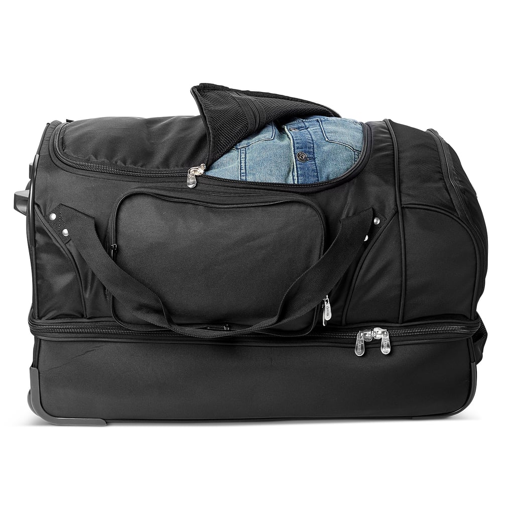 Los Angeles Rams MOJO 27'' 2-Wheel Drop Bottom Rolling Duffel Bag - Black