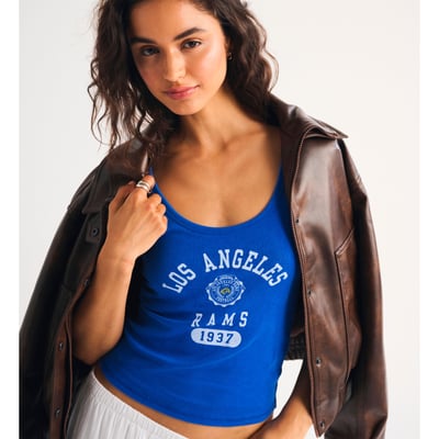 Los Angeles Rams Abercrombie & Fitch Women's Bra-Free Scoop Neck Tank Top - Royal
