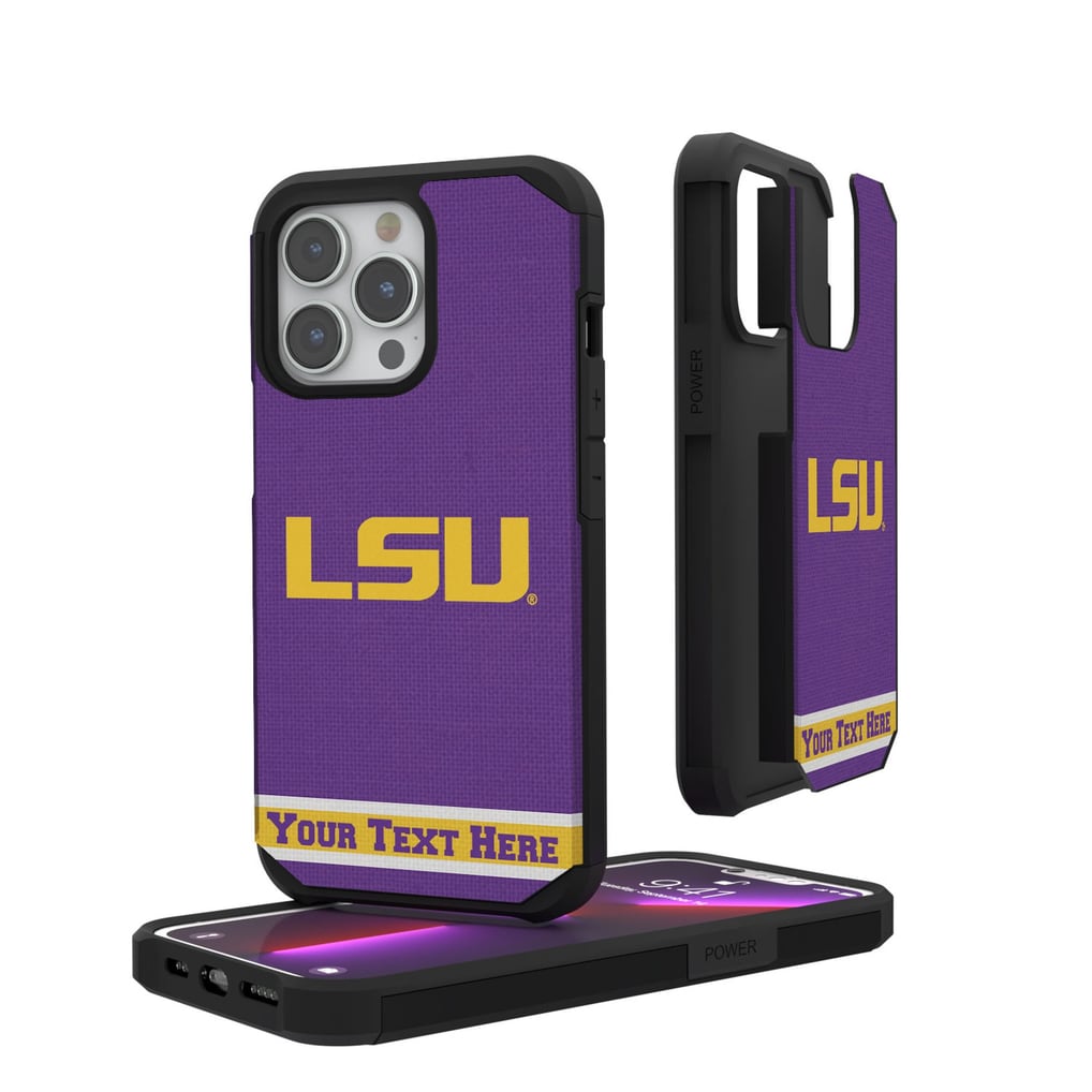 LSU Tigers iPhone Stripe Personalized Rugged Case