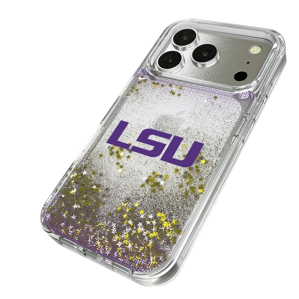 LSU Tigers Linen Logo iPhone Glitter Case