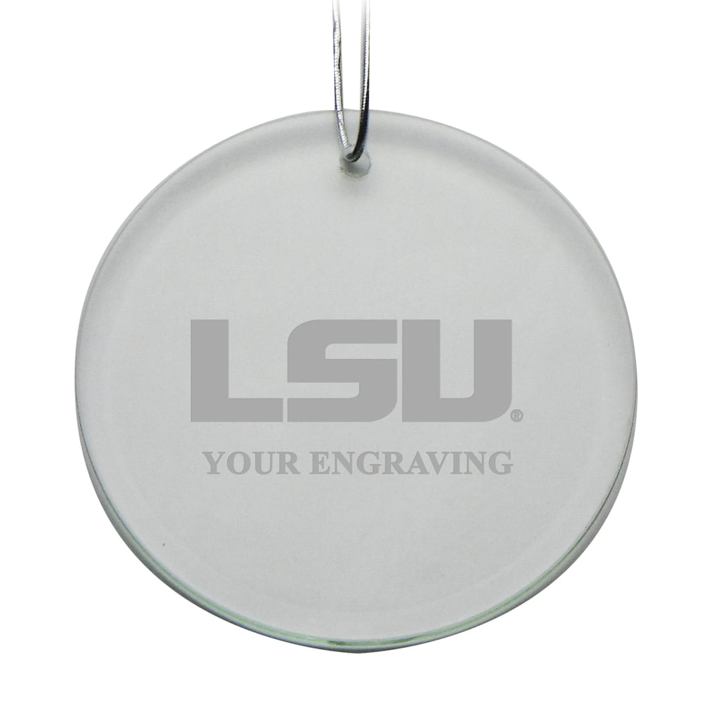 LSU Tigers Round Crystal Personalized Ornament
