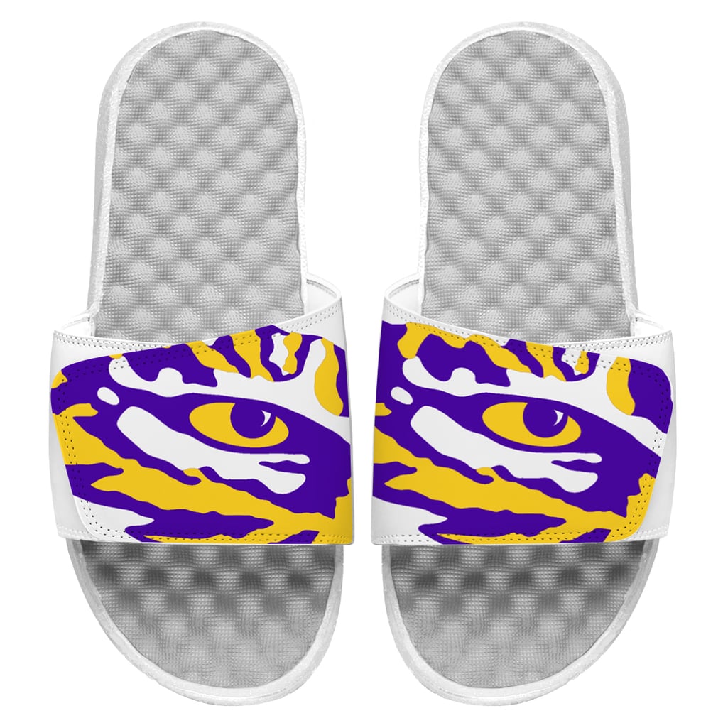 LSU Tigers ISlide Eyes Slide Sandals - White