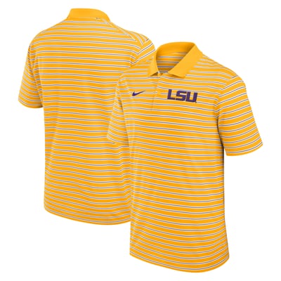 LSU Tigers Nike Primetime Victory Striped Dri-FIT Polo - Gold/White