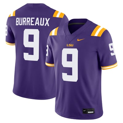Joe Burrow LSU Tigers Nike "Burreaux" Nameplate Home Game Football Jersey - Purple