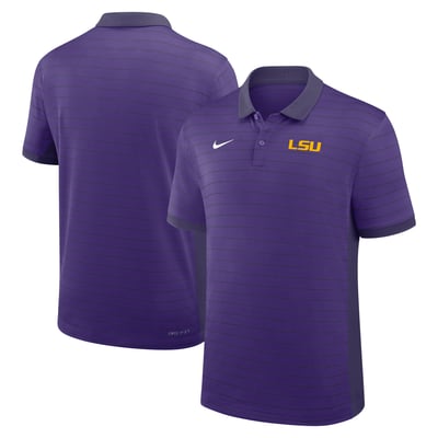 LSU Tigers Nike 2026 Early Season Coaches Sideline Victory Stripe Dri-FIT Polo - Purple