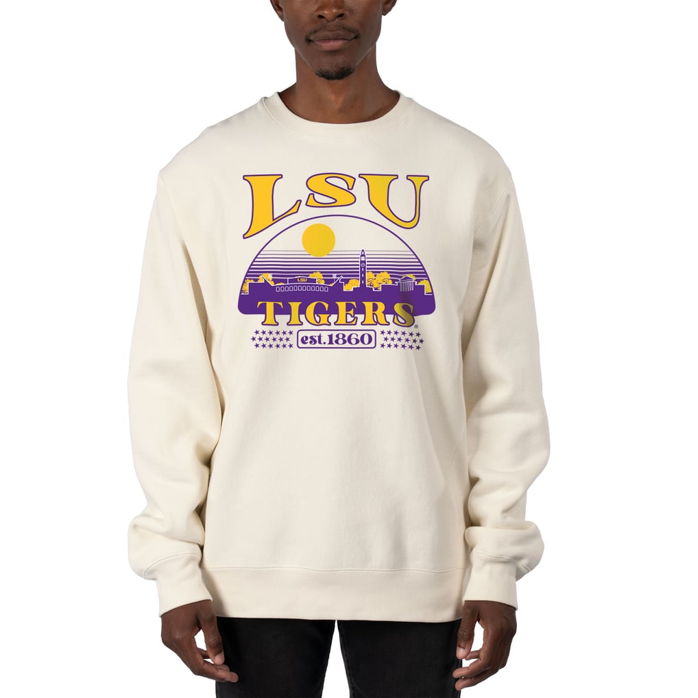 LSU Tigers Uscape Apparel Premium Heavyweight Pullover Sweatshirt - Cream