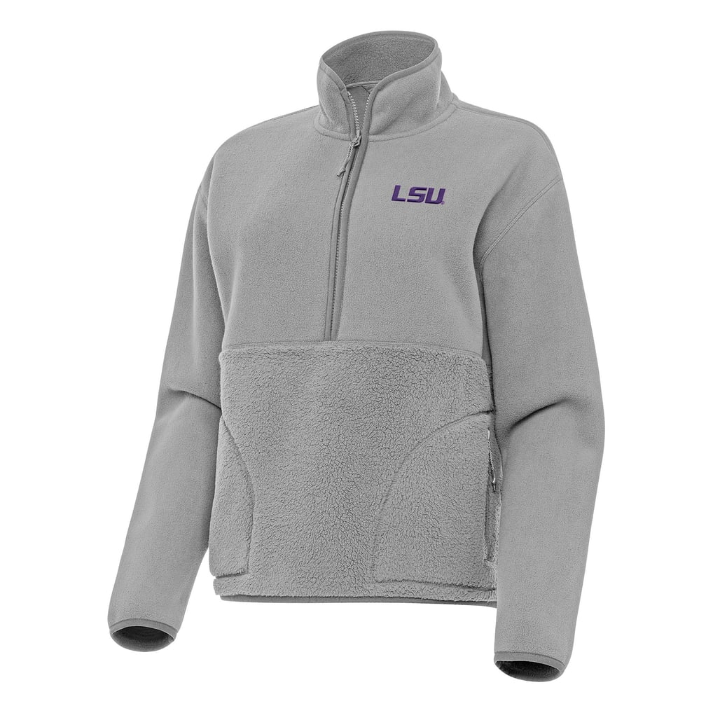 LSU Tigers Antigua Women's Figure Half-Zip Pullover Sweatshirt - Gray