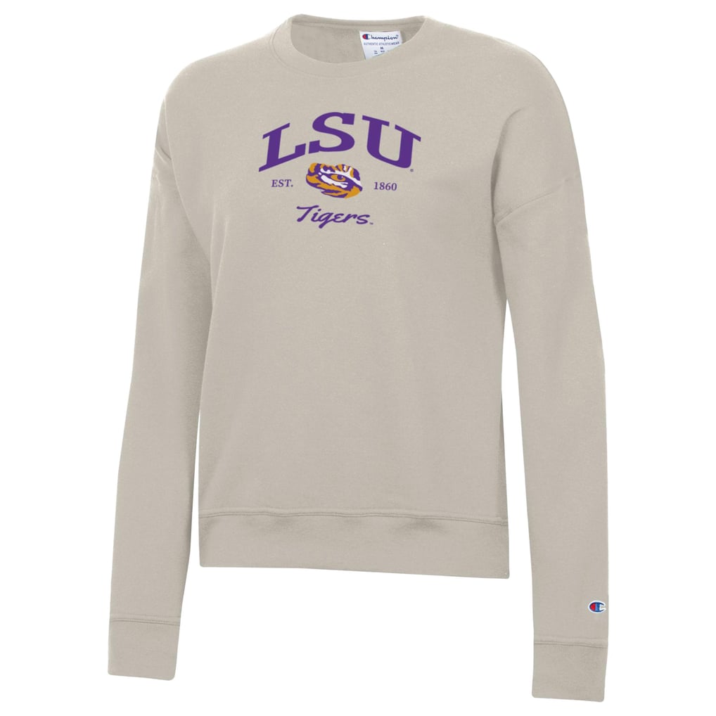 LSU Tigers Champion Women's Powerblend Pullover Sweatshirt - Oatmeal