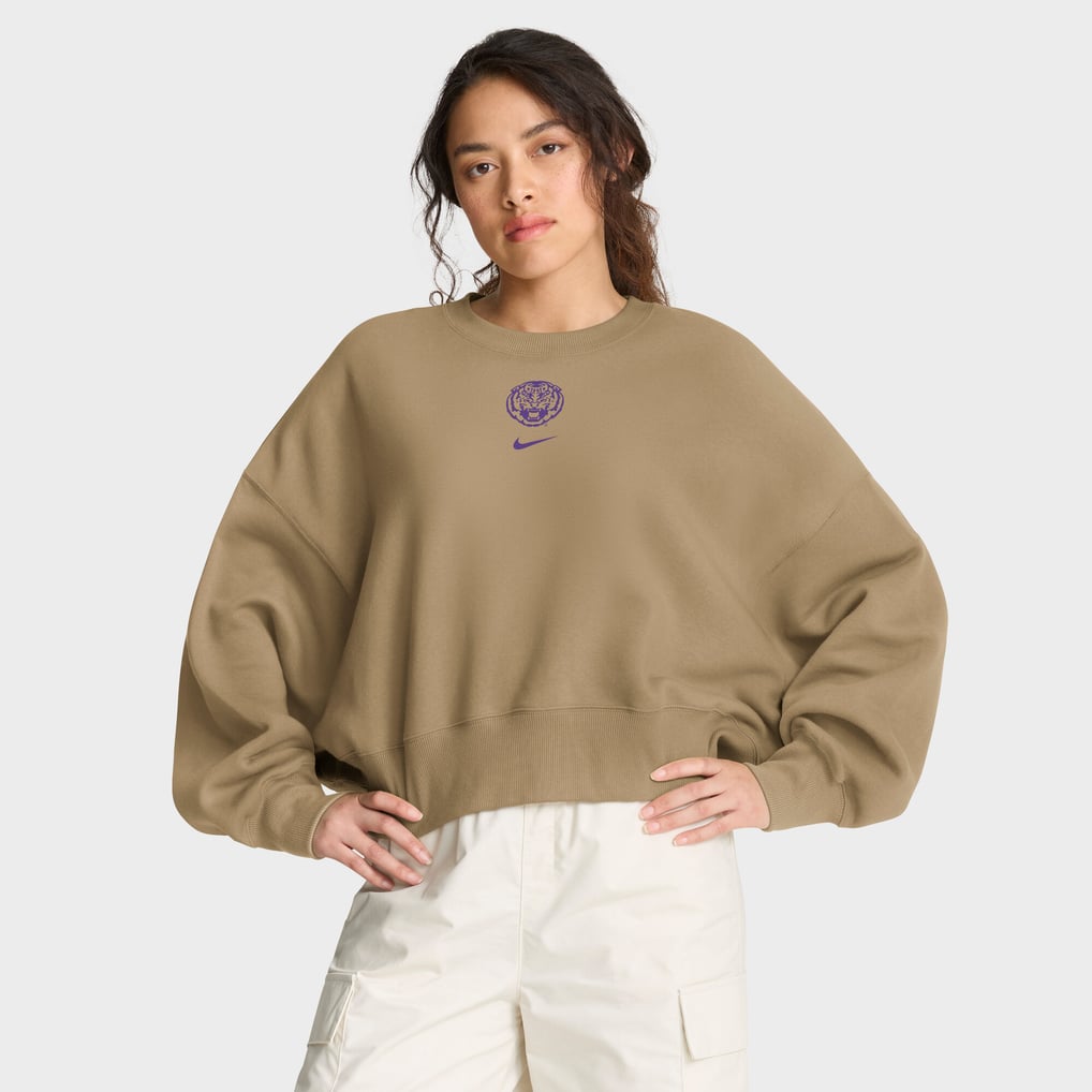 LSU Tigers Nike Women's Oversized Phoenix Pullover Sweatshirt - Tan