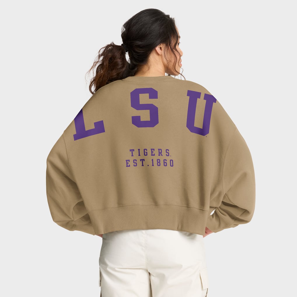 LSU Tigers Nike Women's Oversized Phoenix Pullover Sweatshirt - Tan