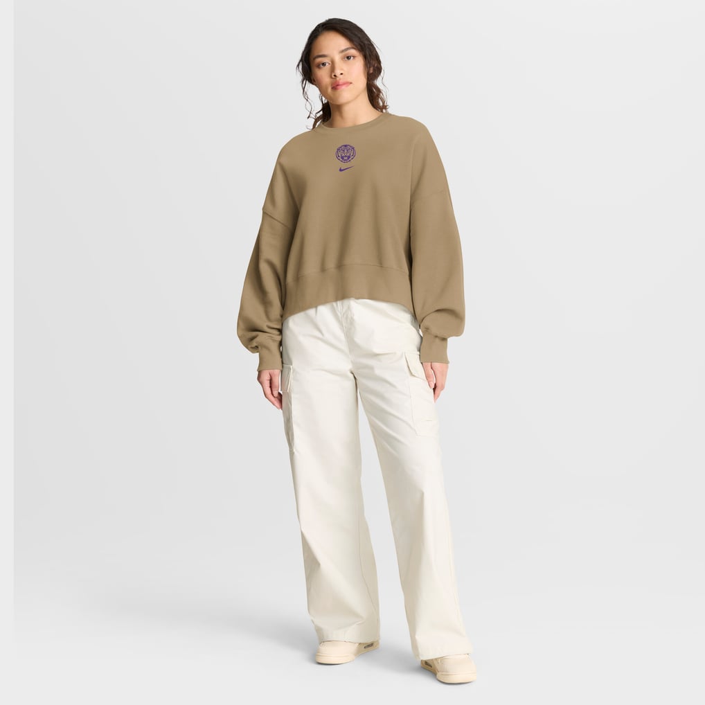 LSU Tigers Nike Women's Oversized Phoenix Pullover Sweatshirt - Tan