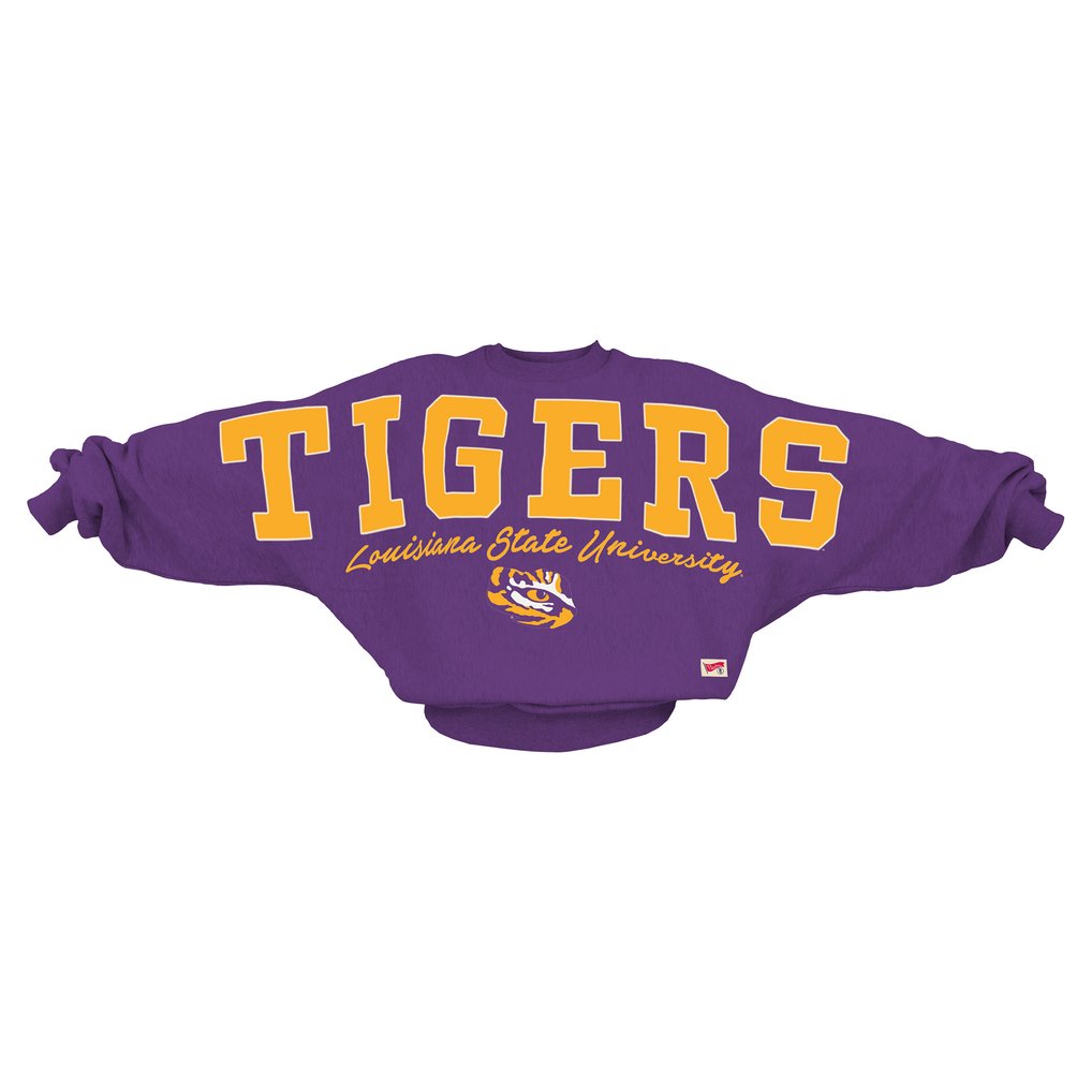  LSU Tigers Pressbox Women's Flannigan Oversized Dolman Pullover Sweatshirt - Purple