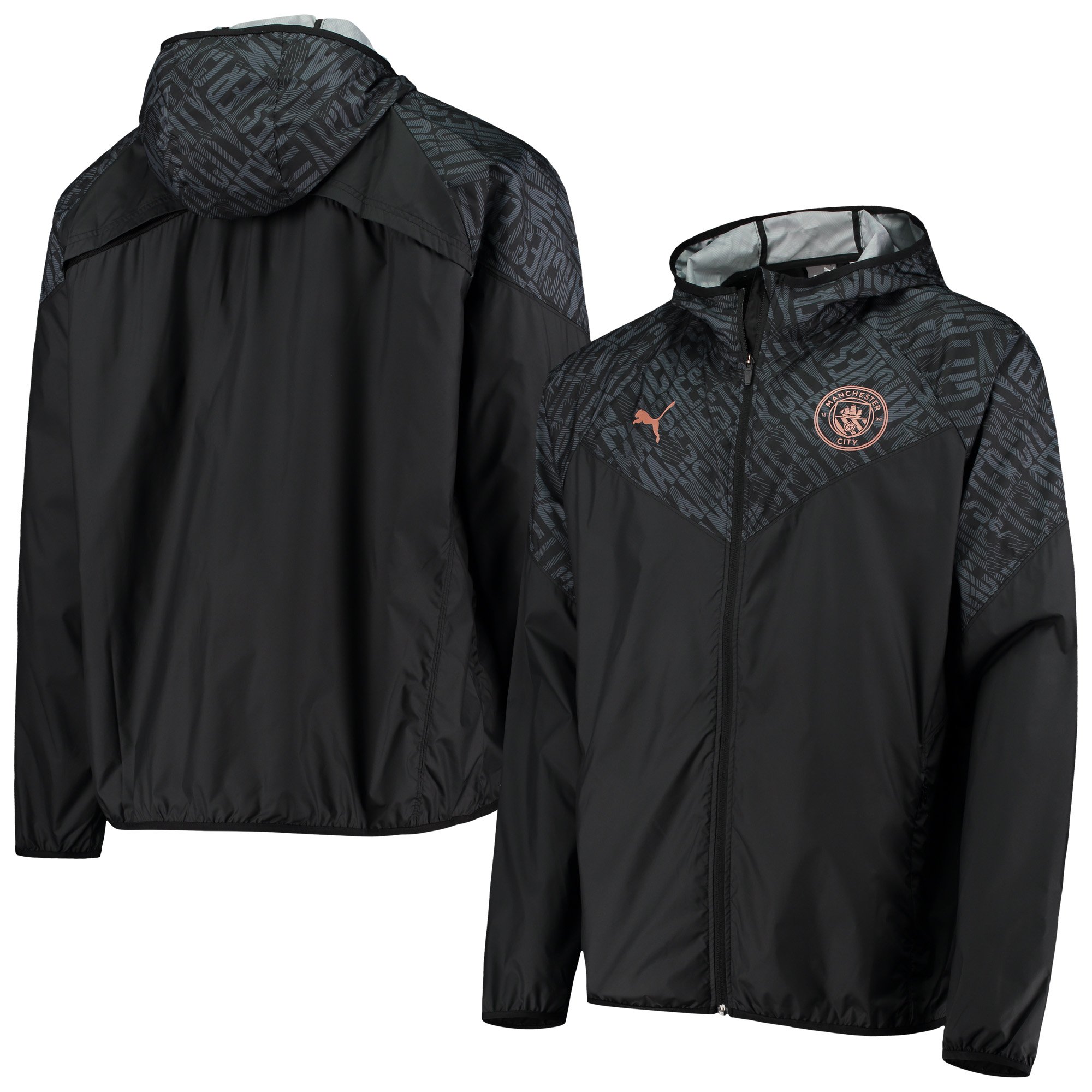 Manchester City Puma Warm-Up WindCELL Full-Zip Jacket - Black