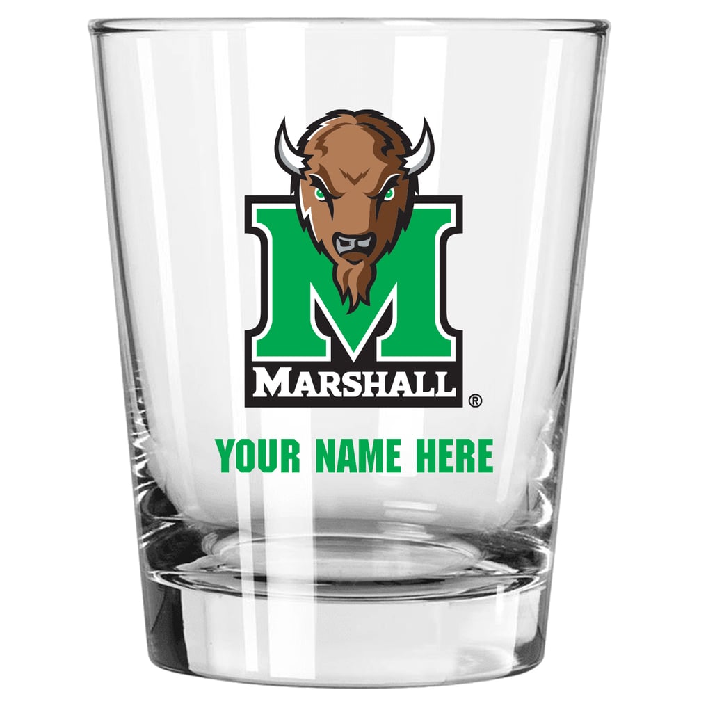 Marshall Thundering Herd 15oz. Personalized Double Old Fashioned Glass