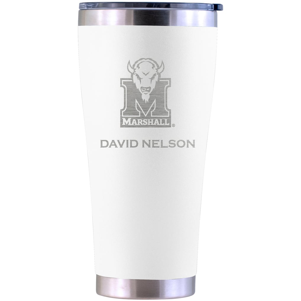 Marshall Thundering Herd Personalized 30oz. Laser Etched White Tumbler