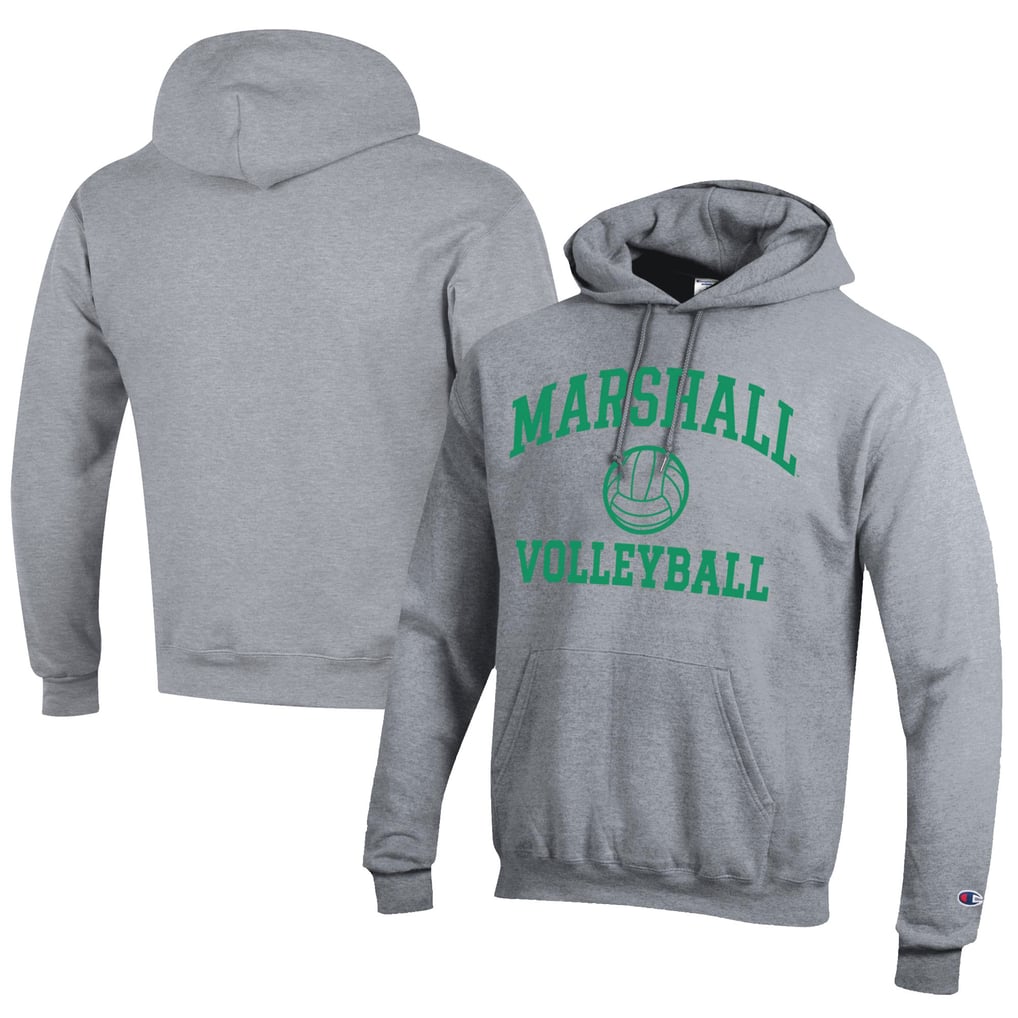  Marshall Thundering Herd Champion Icon Logo Volleyball Eco Powerblend Pullover Hoodie - Gray