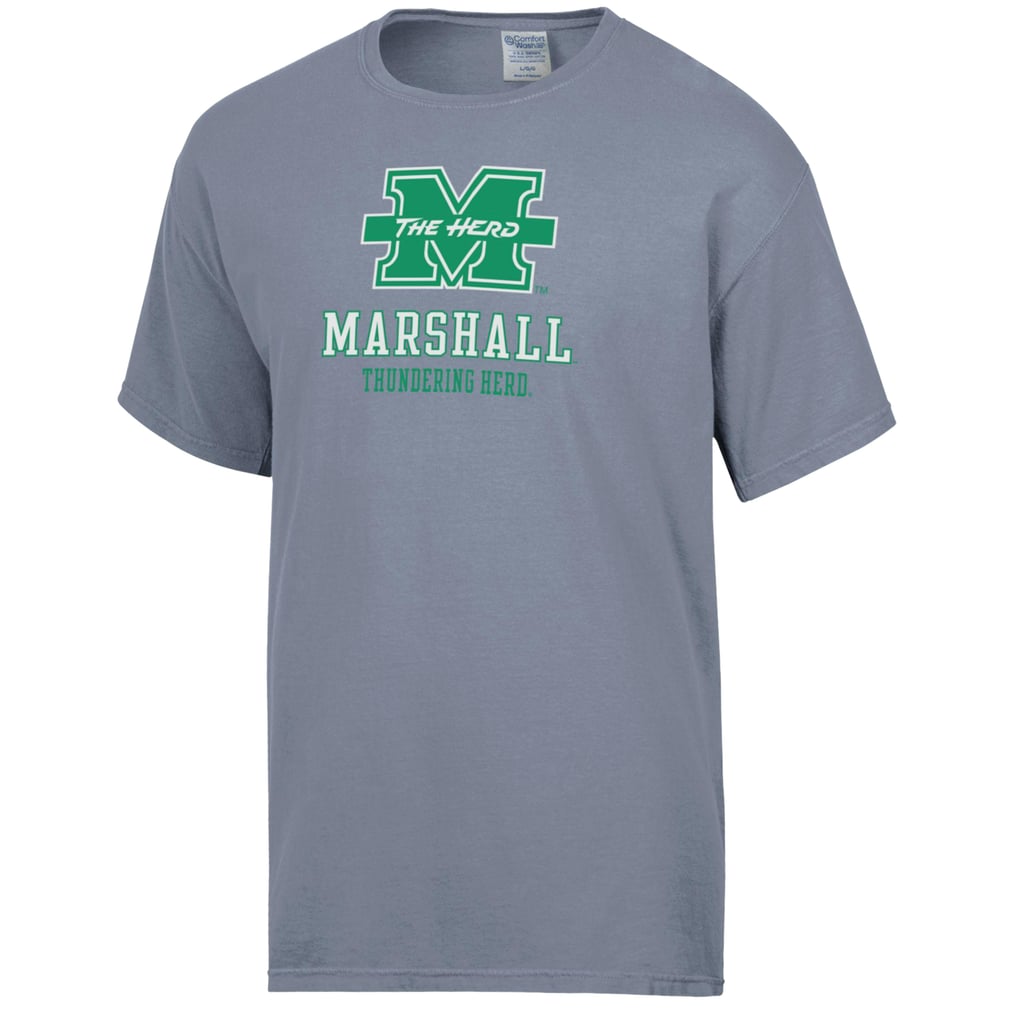 Marshall Thundering Herd ComfortWash Logo Over Stacked T-Shirt - Gray