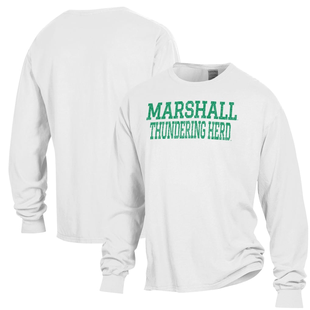 Marshall Thundering Herd ComfortWash Garment Dyed Long Sleeve T-Shirt - White