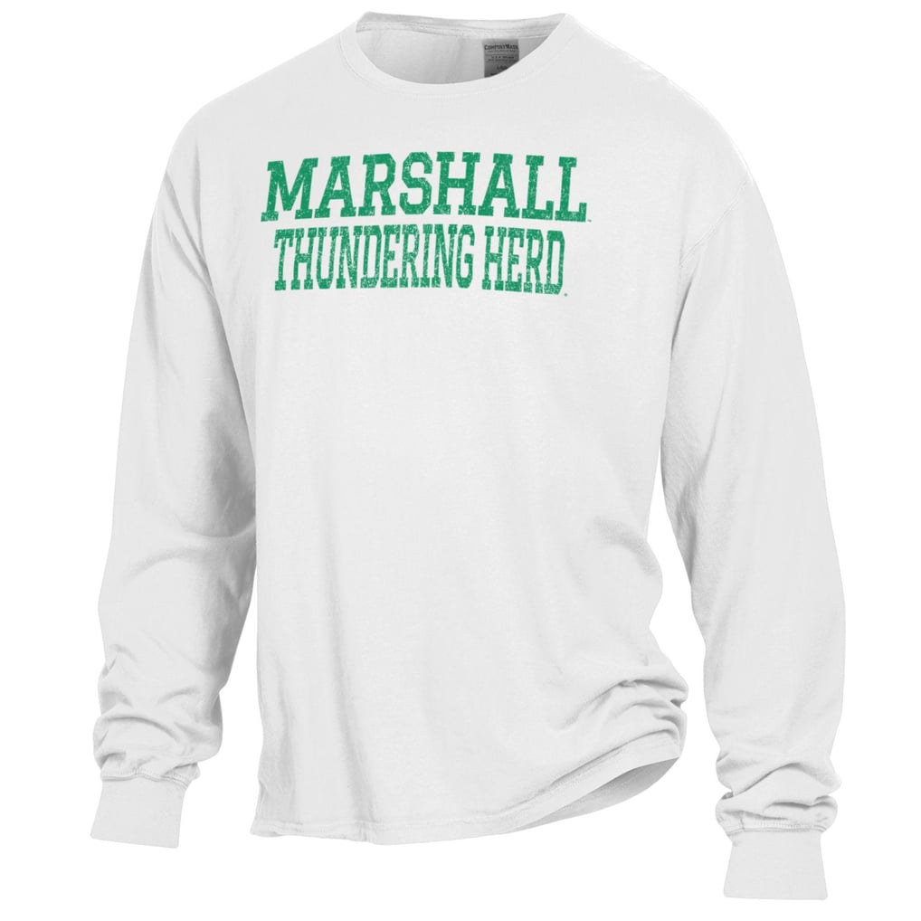 Marshall Thundering Herd ComfortWash Garment Dyed Long Sleeve T-Shirt - White