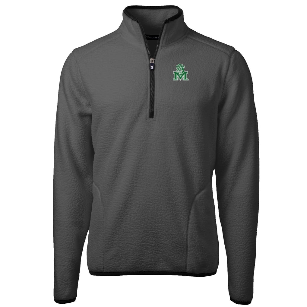 Marshall Thundering Herd Cutter & Buck Cascade Eco Sherpa Fleece Quarter-Zip Pullover Jacket - Gray