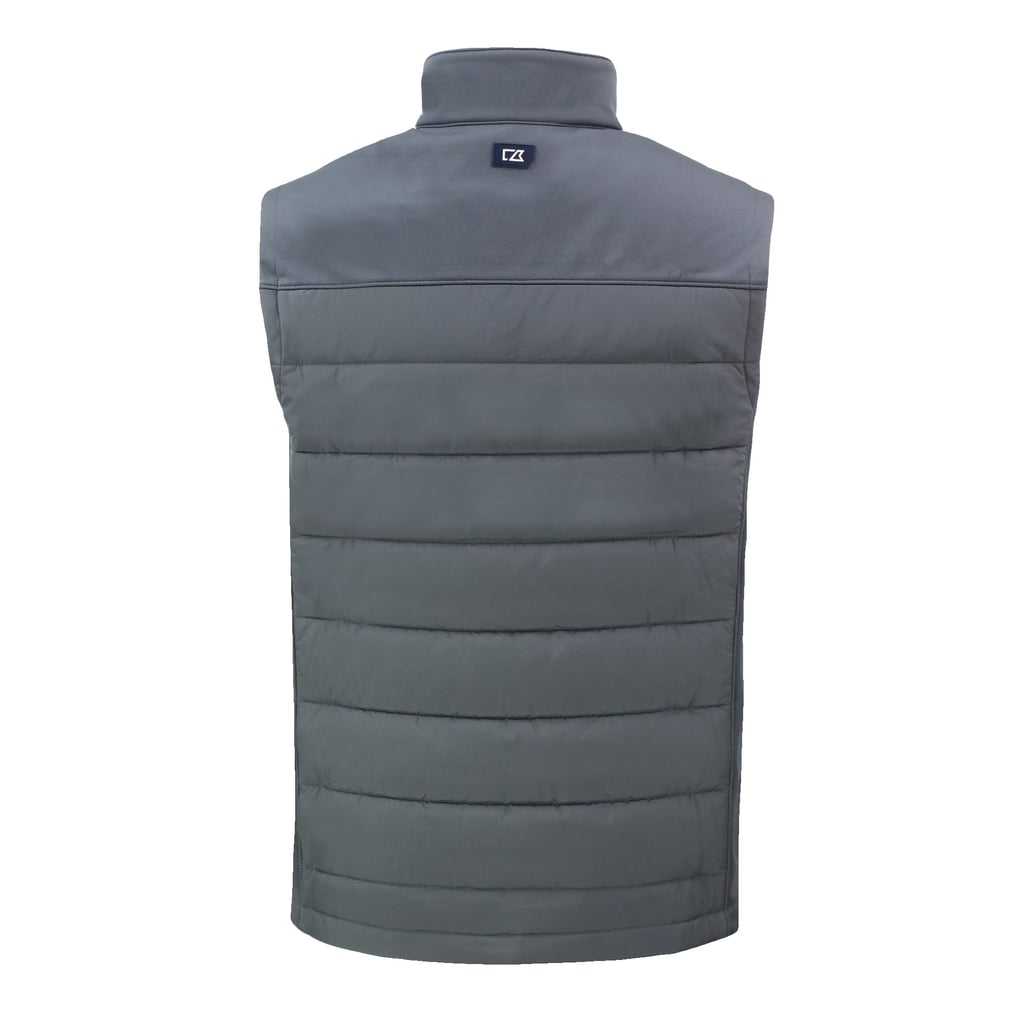 Marshall Thundering Herd Cutter & Buck Evoke Hybrid Eco Softshell Recycled Full-Zip Vest - Gray