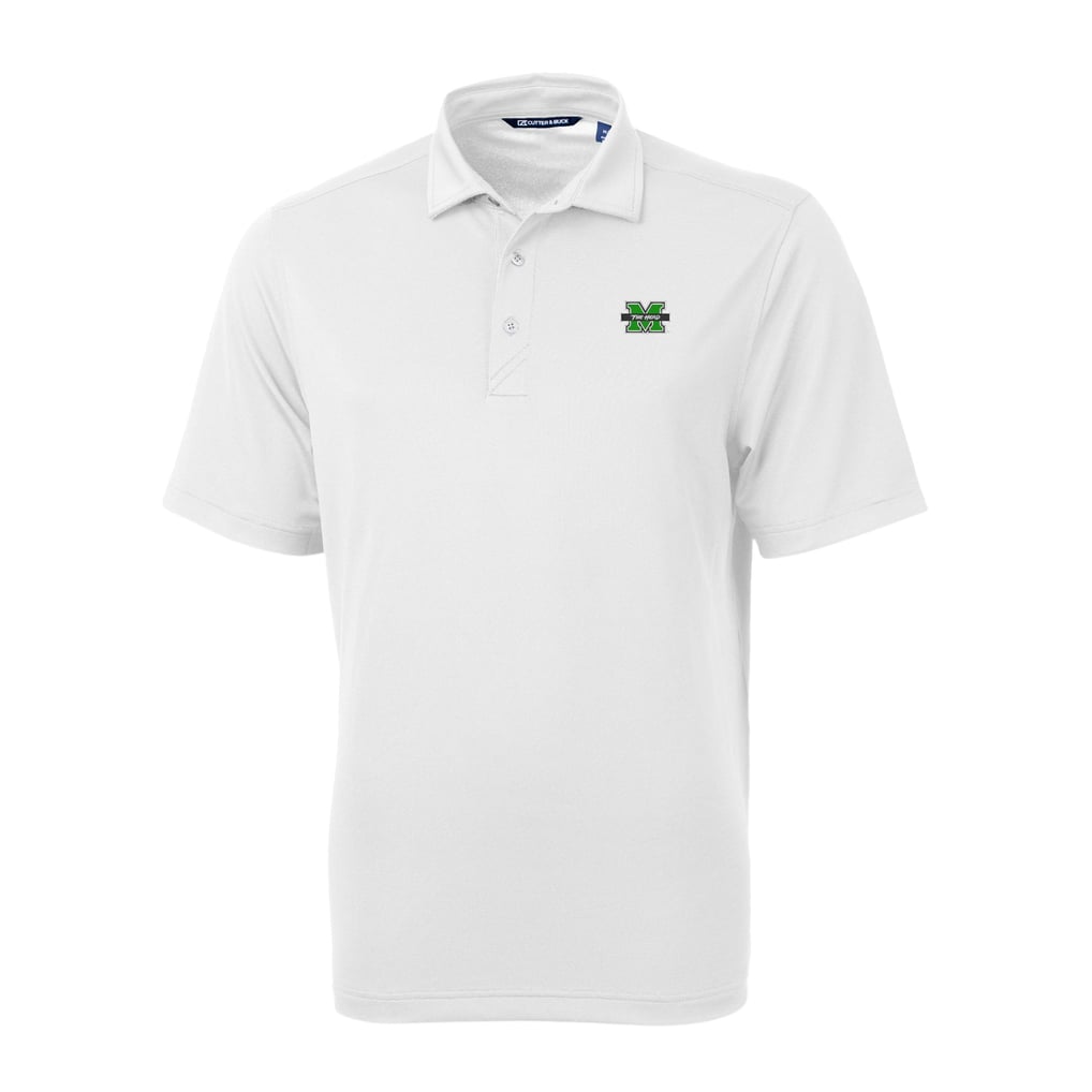 Marshall Thundering Herd Cutter & Buck Virtue Eco Pique Recycled Polo - White