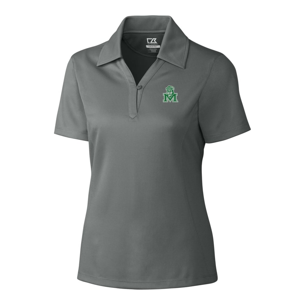 Marshall Thundering Herd Cutter & Buck Women's CB DryTec Genre Textured Solid Polo - Steel