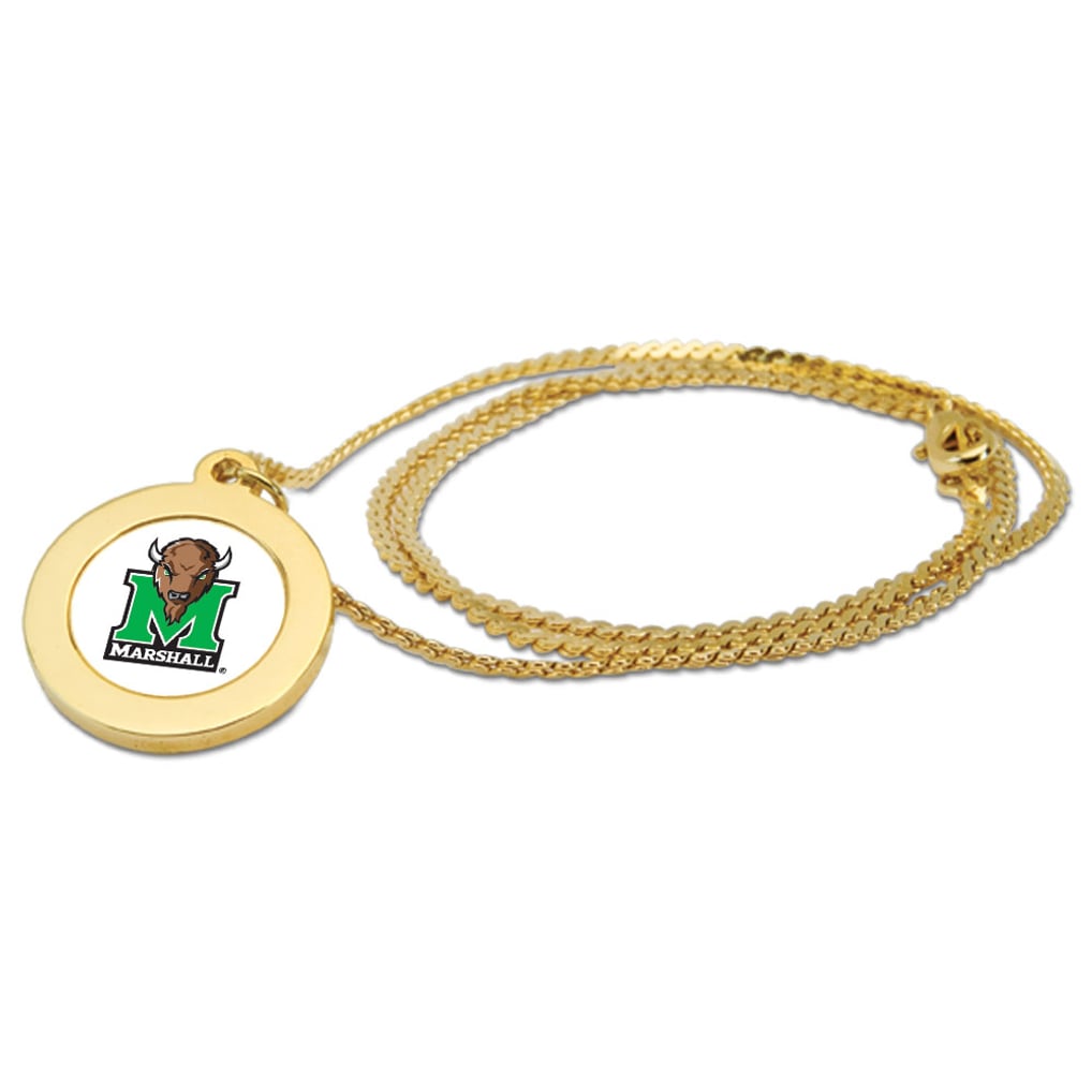 Marshall Thundering Herd Women's Logo Pendant Necklace - Gold