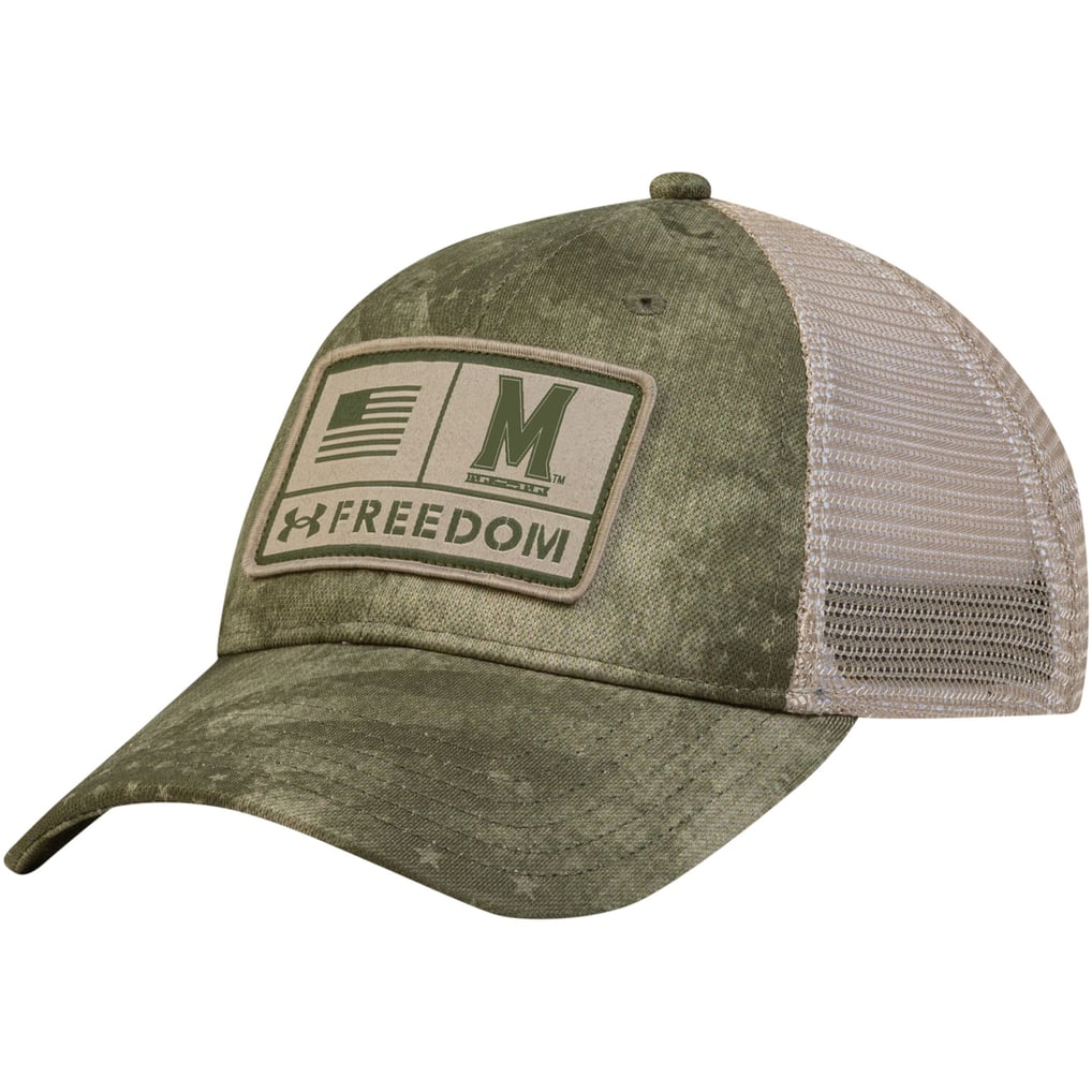 Maryland Terrapins Under Armour Sideline Blitzing Trucker Performance Adjustable Hat - Camo