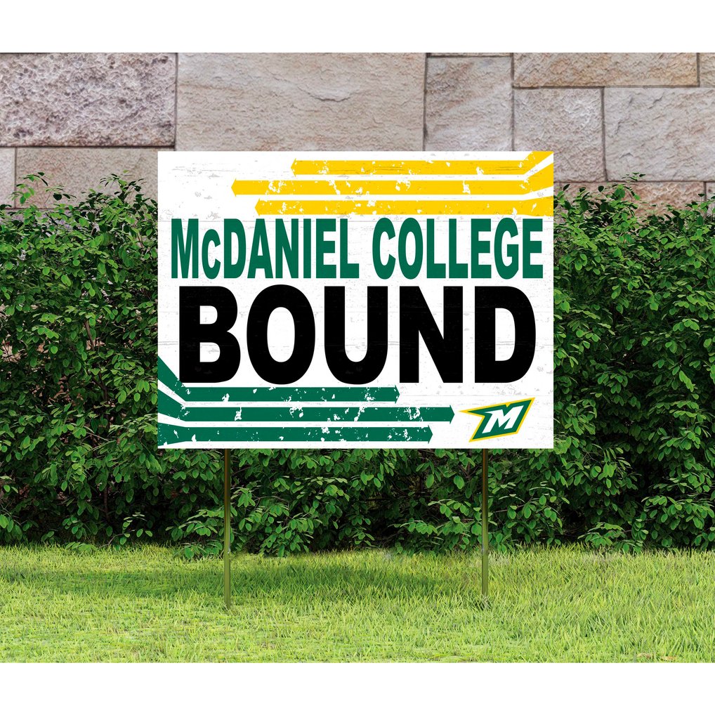 McDaniel Green Terror 18" x 24" Bound Yard Sign - White