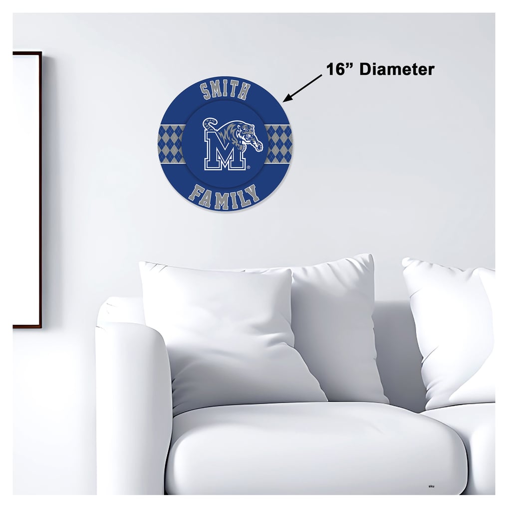 Memphis Tigers 16" Personalized Circle Wall Art