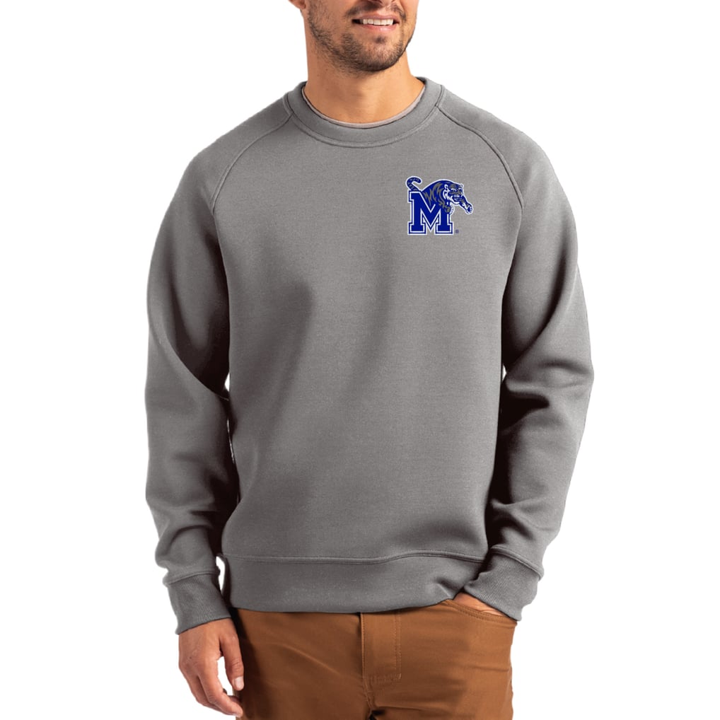 Memphis Tigers Cutter & Buck Roam Recycled Pullover - Gray