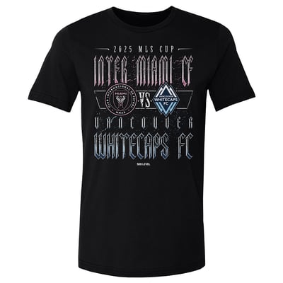 Inter Miami CF vs. Vancouver Whitecaps FC 500 Level 2025 MLS Cup Matchup T-Shirt - Black