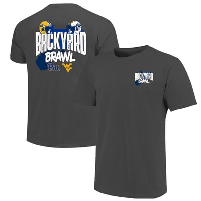 Pitt Panthers vs. West Virginia Mountaineers Backyard Brawl Comfort Colors T-Shirt - Charcoal
