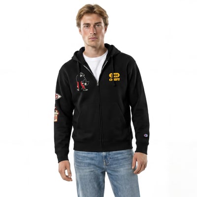 Kansas City Chiefs Disney x Champion Big Bad Wolf All-Star Full-Zip Hoodie - Black