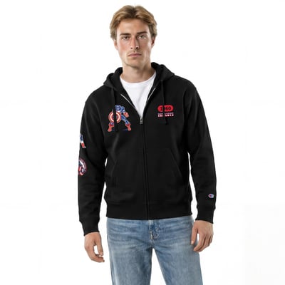 New England Patriots Disney x Champion Captain America All-Star Full-Zip Hoodie - Black
