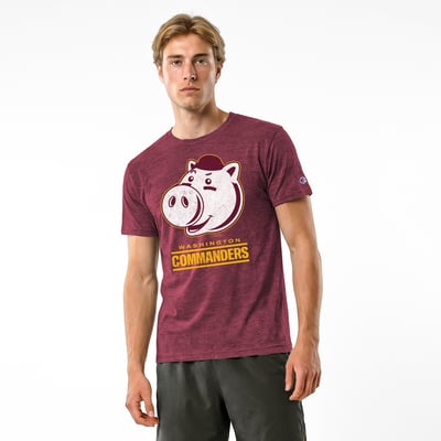 Washington Commanders Disney x Champion Hamm Tri-Blend T-Shirt - Burgundy