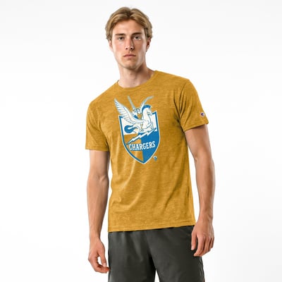 Los Angeles Chargers Disney x Champion Hercules & Pegasus Tri-Blend T-Shirt - Gold