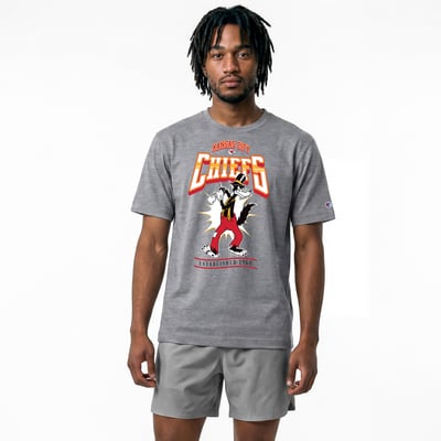 Kansas City Chiefs Disney x Champion Big Bad Wolf All-Star T-Shirt - Gray