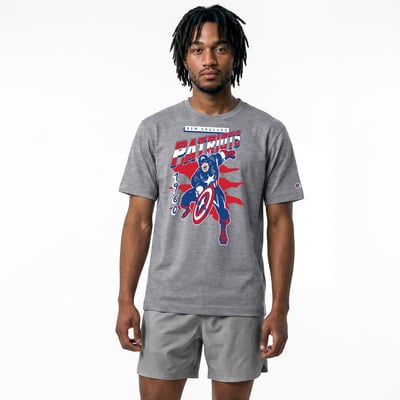 New England Patriots Disney x Champion Captain America All-Star T-Shirt - Gray