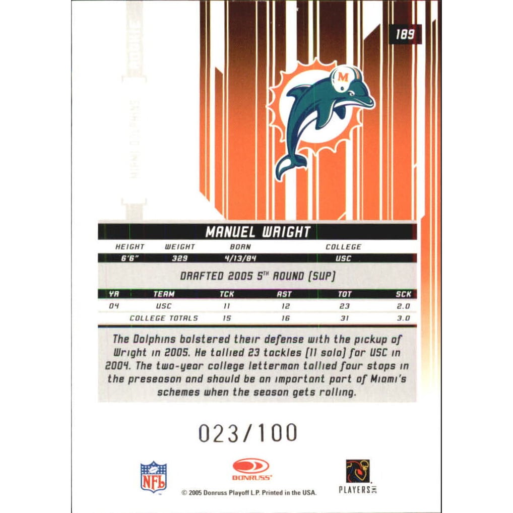 2005 Leaf Rookies and Stars Longevity True Green Parallel #189 Manuel Wright