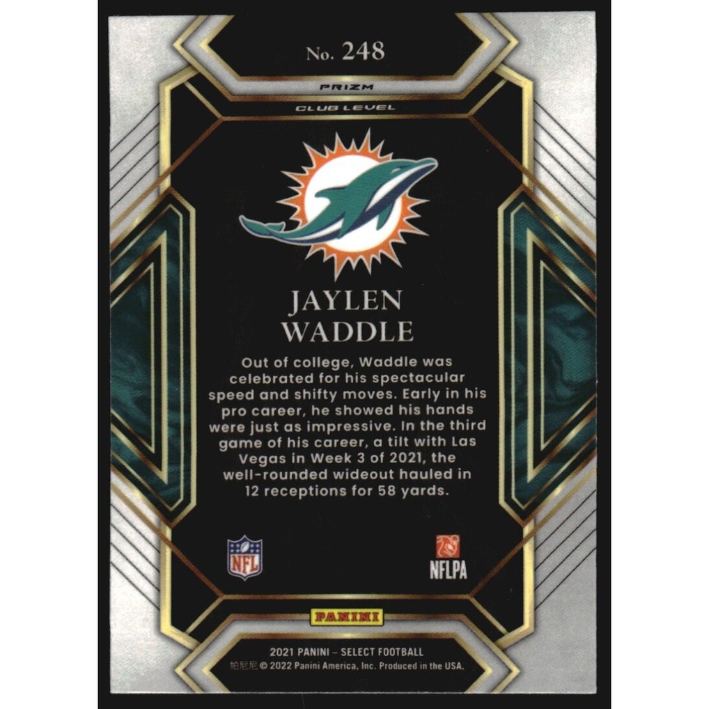 2021 Select Prizm Silver #248 Jaylen Waddle