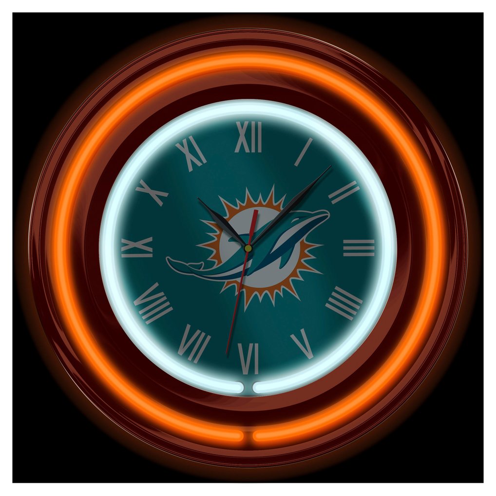 Miami Dolphins Imperial 15" Team Color Neon Clock